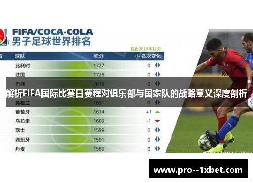 解析FIFA国际比赛日赛程对俱乐部与国家队的战略意义深度剖析